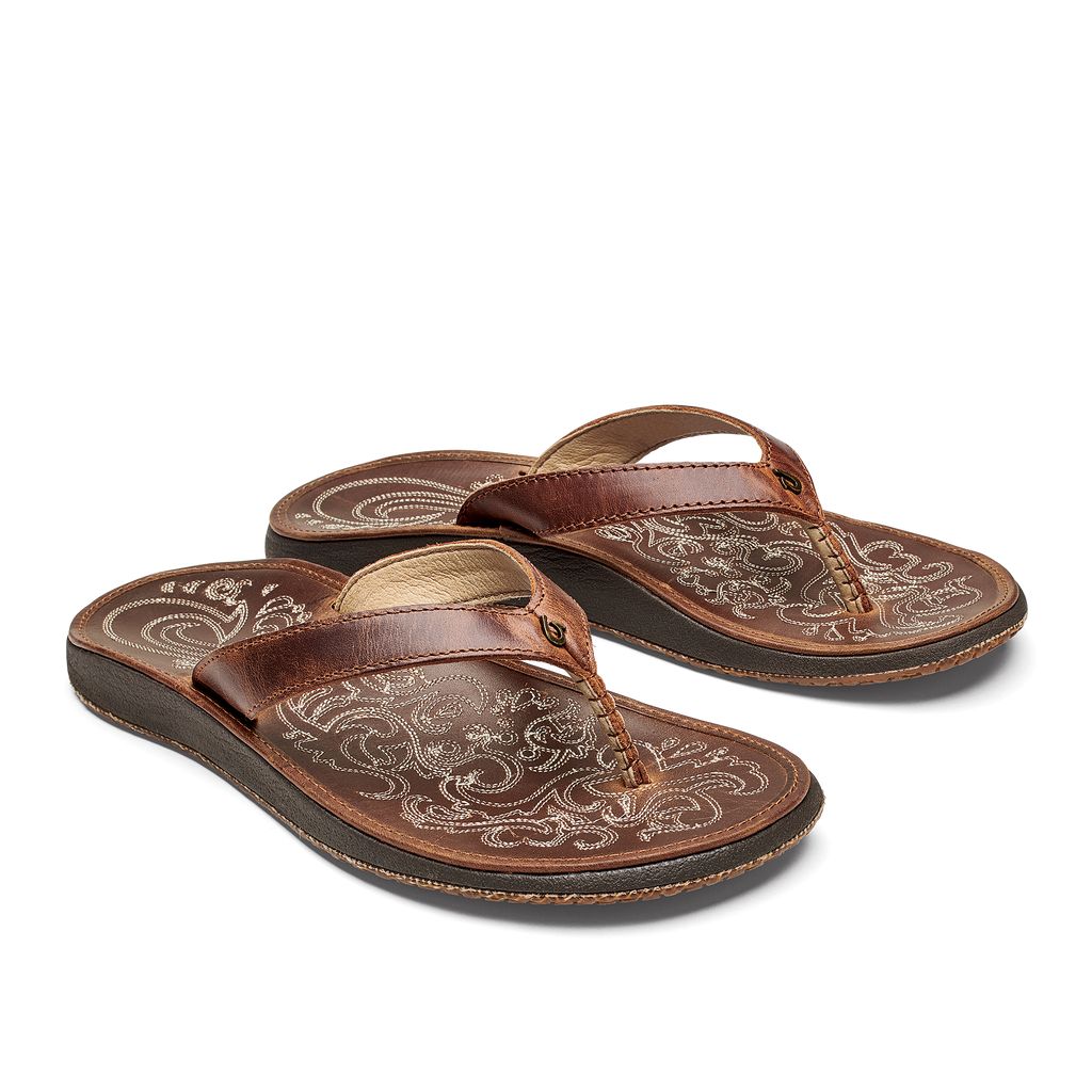 Women's Olukai Paniolo Sandals Beige | IXWASBC-63