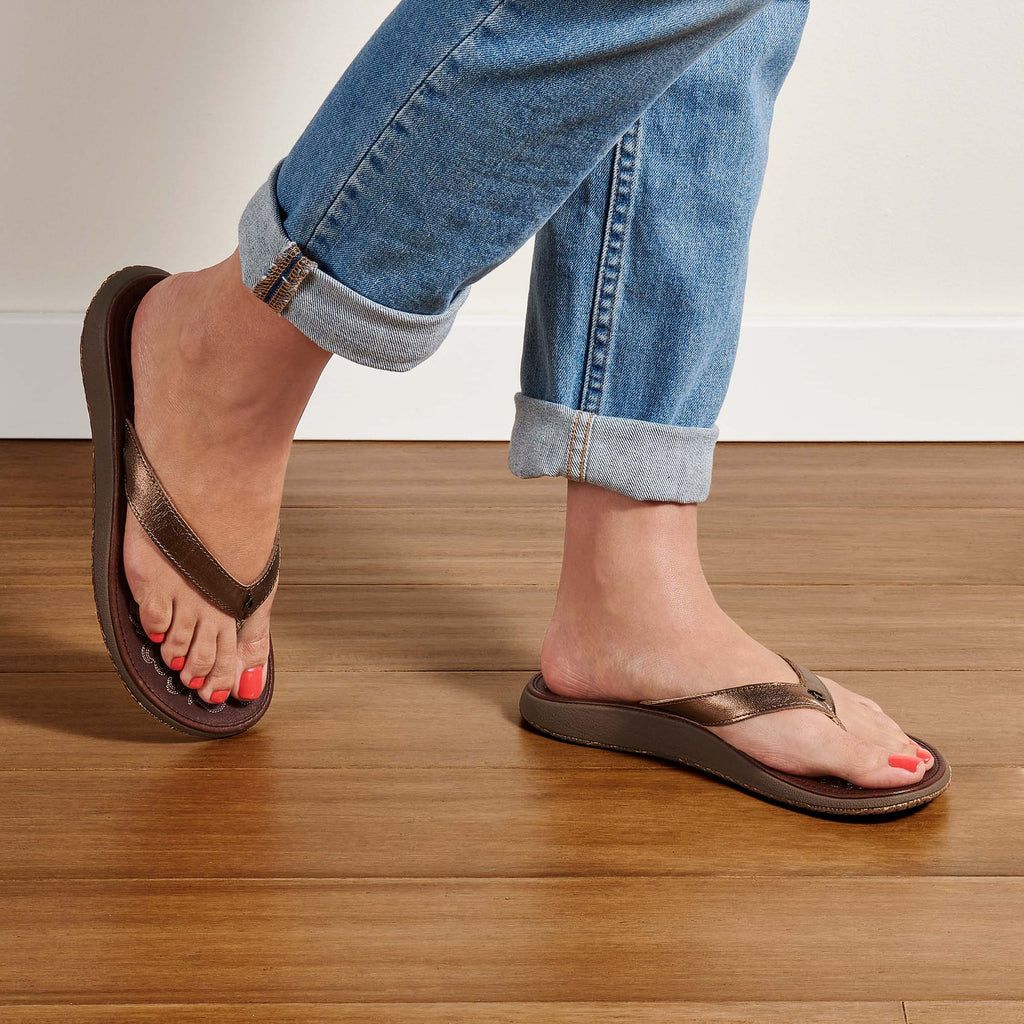 Women's Olukai Paniolo Sandals Brown | KASNRXQ-53