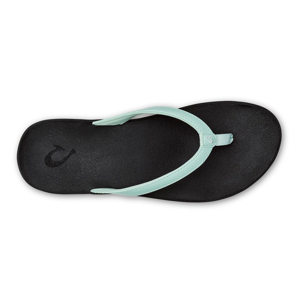 Women's Olukai Puawe Sandals Black | HYEMSUQ-63