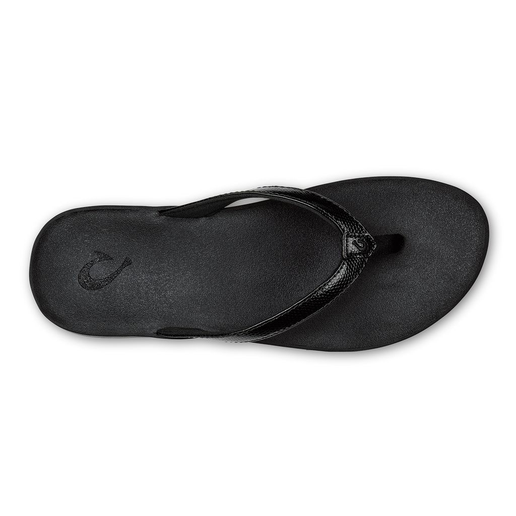 Women's Olukai Puawe Sandals Black | QSPRFWU-50