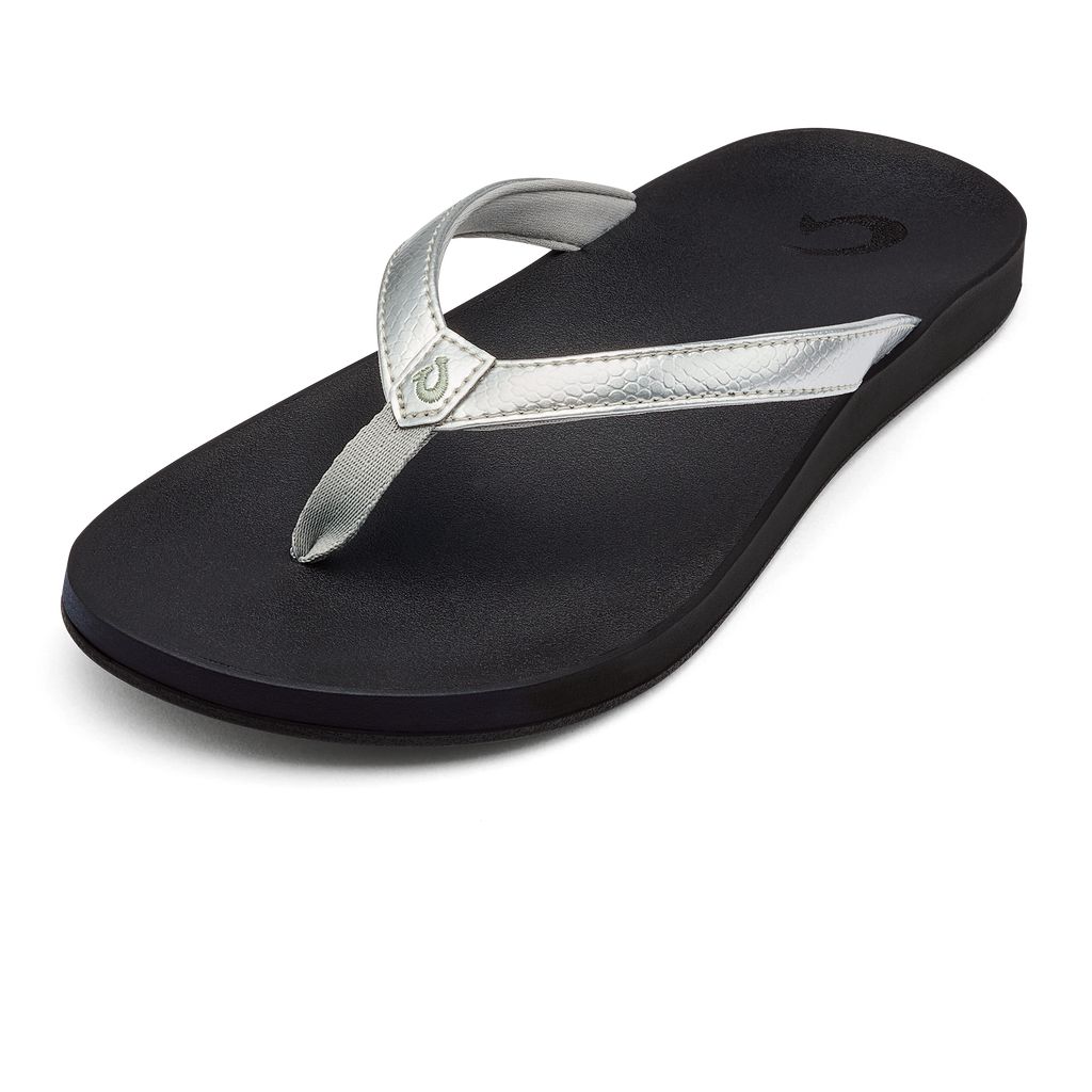 Women's Olukai Puawe Sandals Silver | IJQMKAX-75