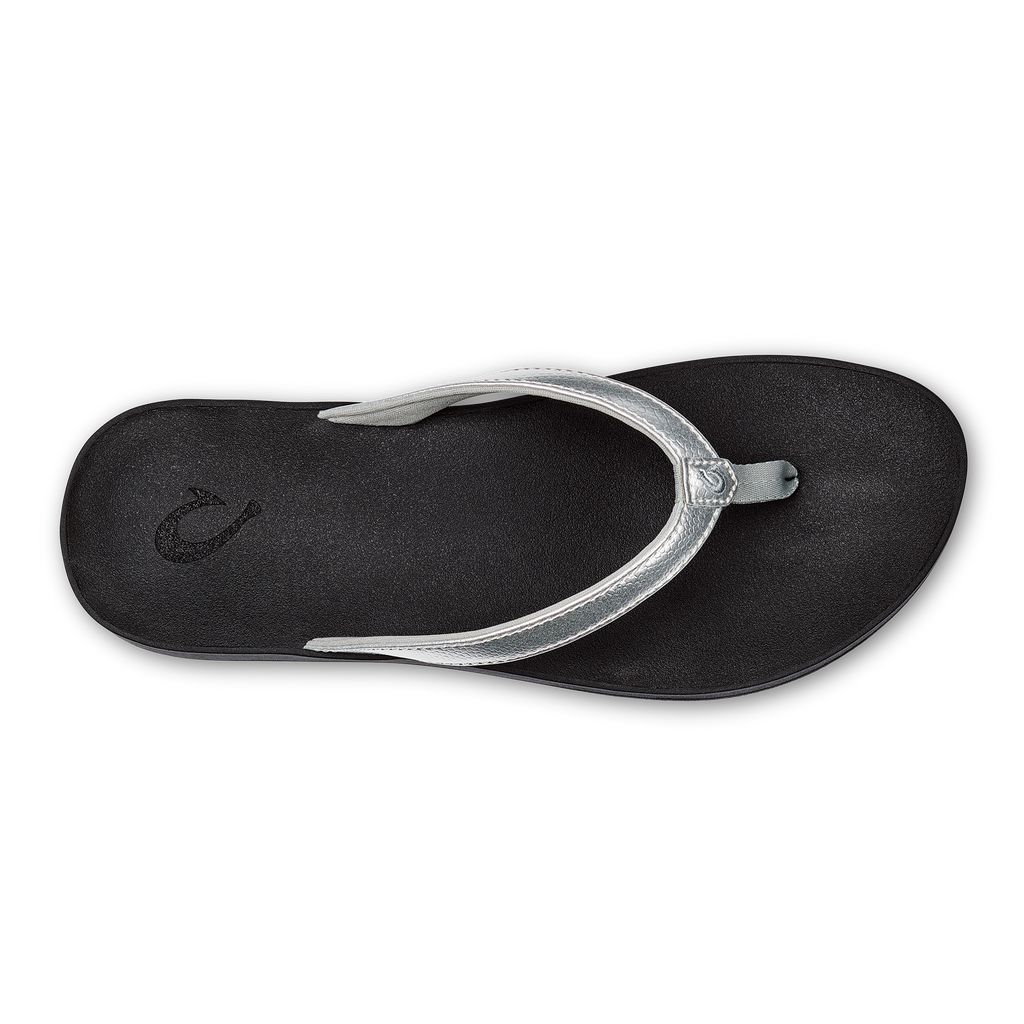 Women's Olukai Puawe Sandals Silver | IJQMKAX-75