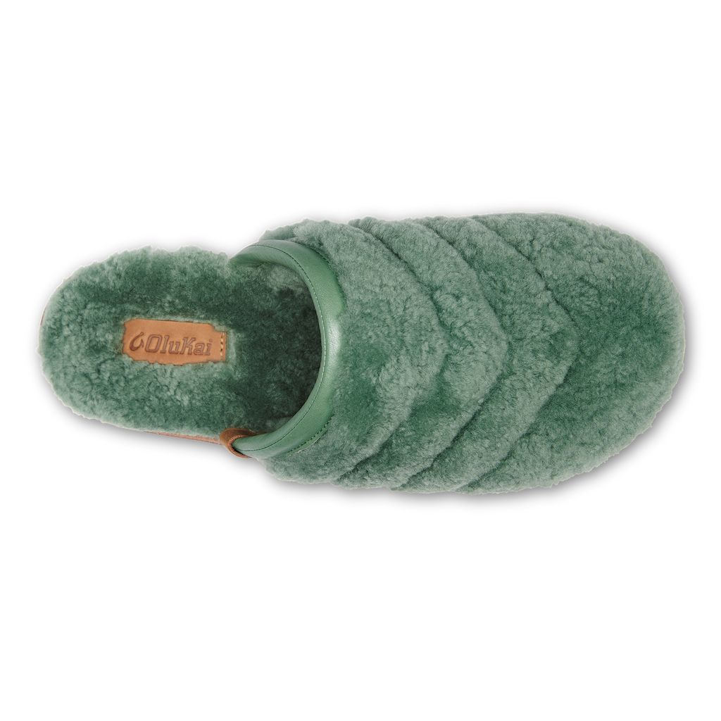 Women's Olukai Pūpū Mua Slippers Olive | PMWDNKF-06