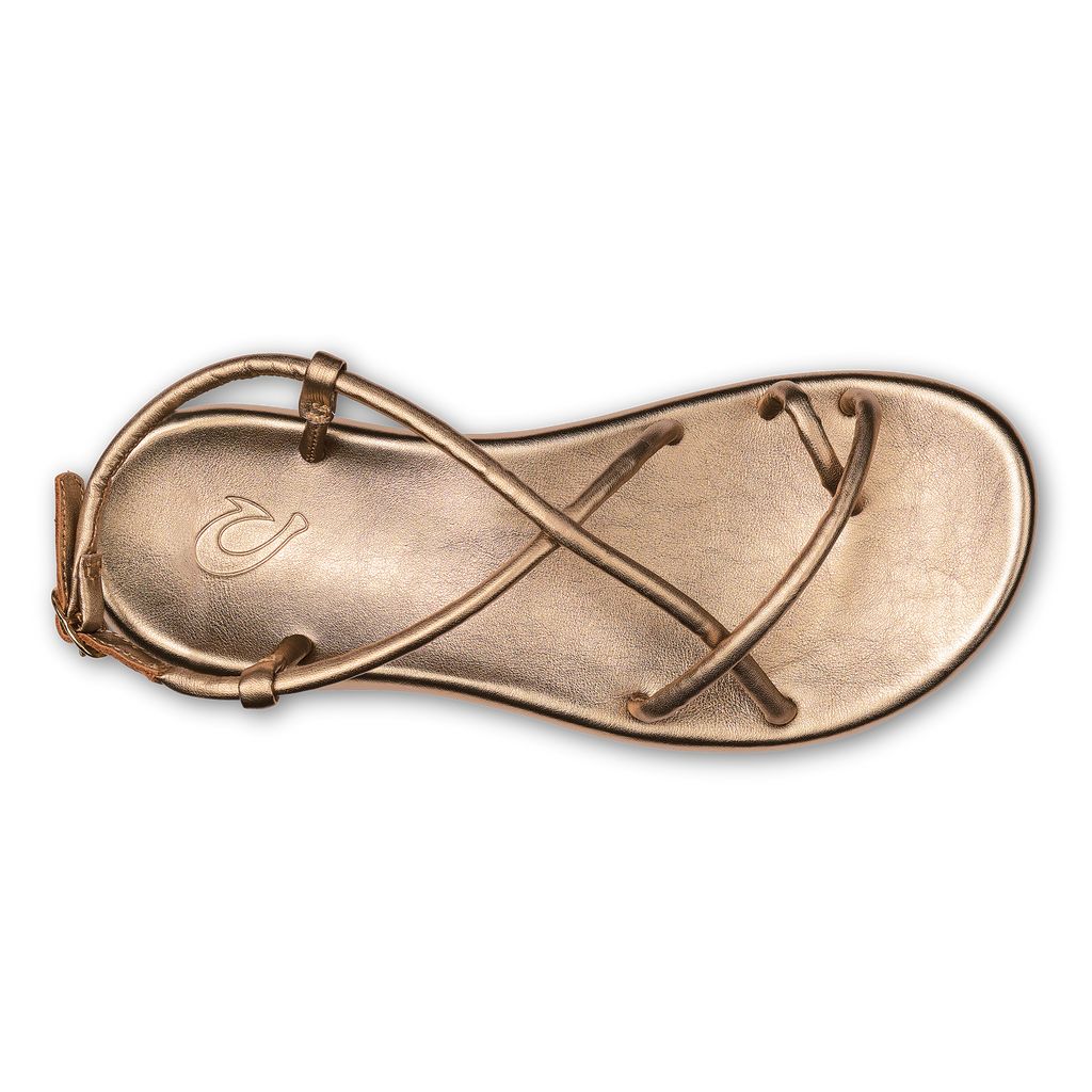 Women's Olukai Waiau Sandals Gold | HKVZGNI-91