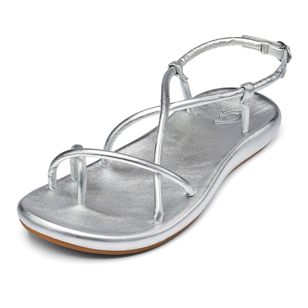 Women's Olukai Waiau Sandals Silver | NVZQKUM-25