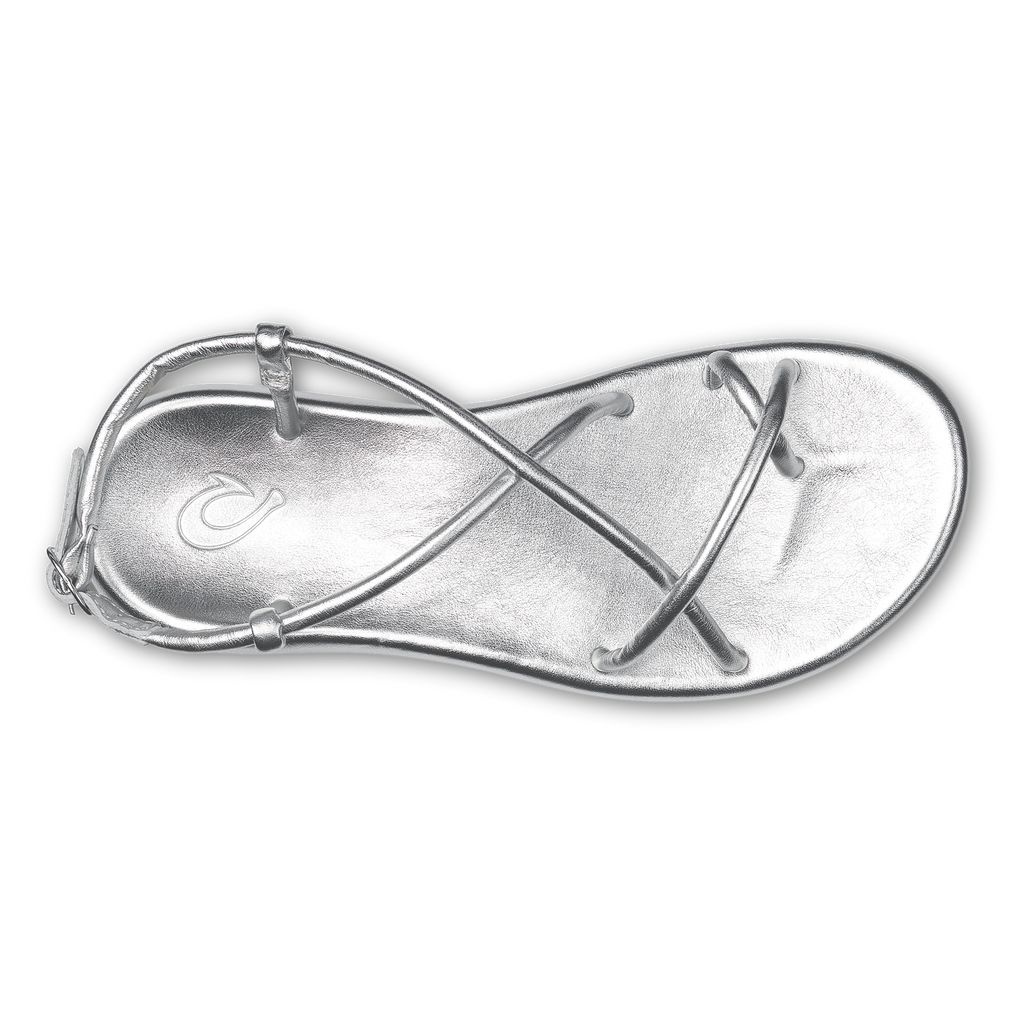 Women's Olukai Waiau Sandals Silver | NVZQKUM-25