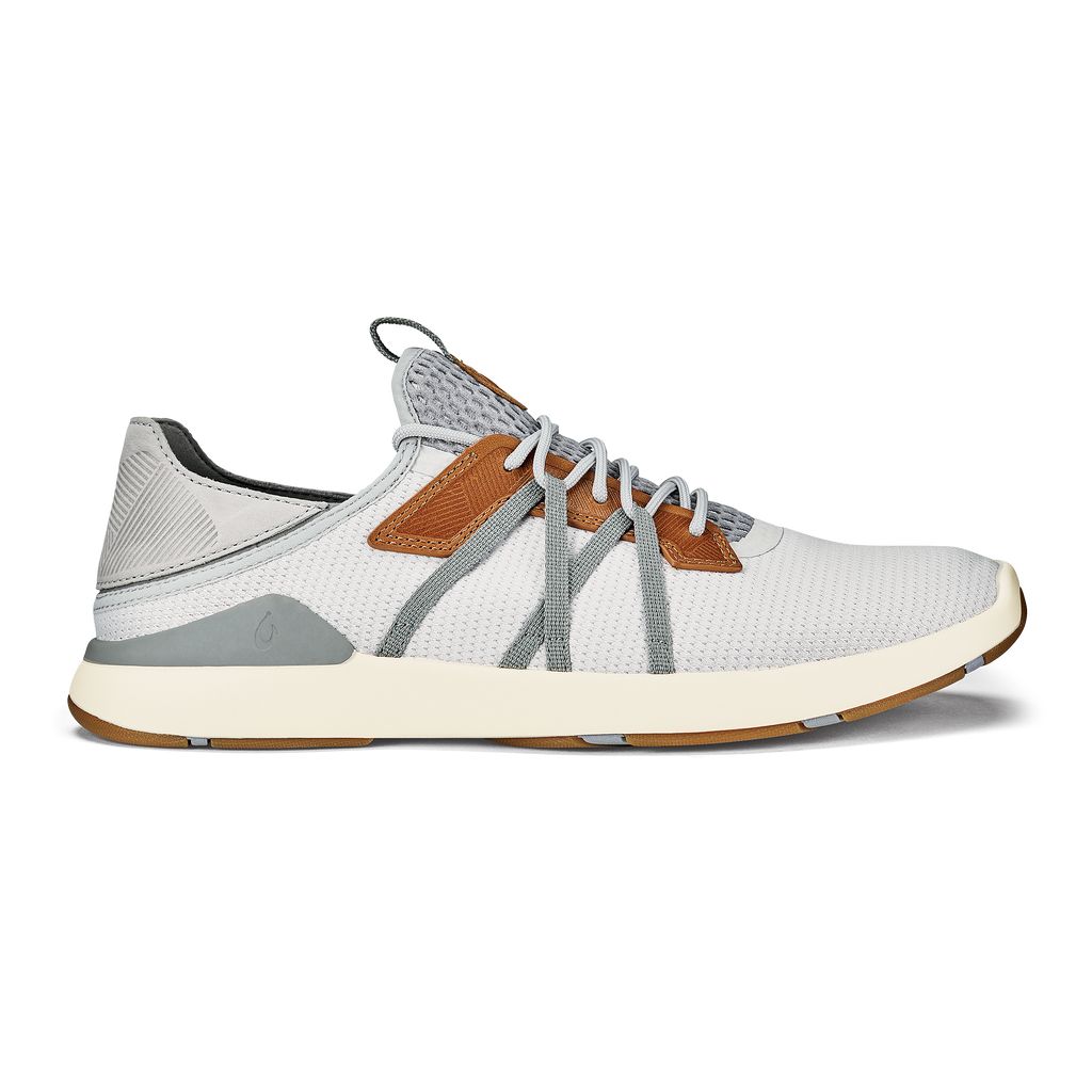 Men's Olukai Mio Lī Sneakers White Grey | QAWKBLO-10