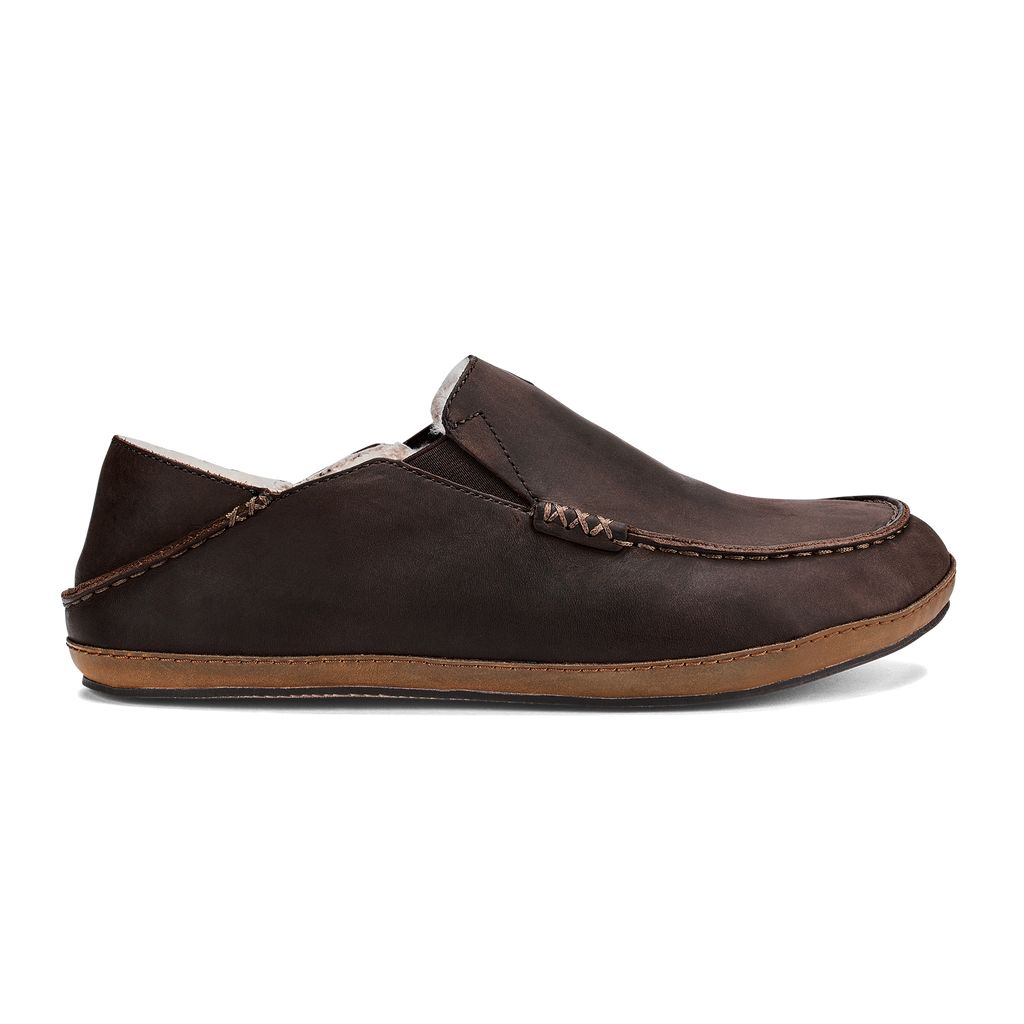 Men's Olukai Moloā Slippers Dark Brown | SXURMDA-24