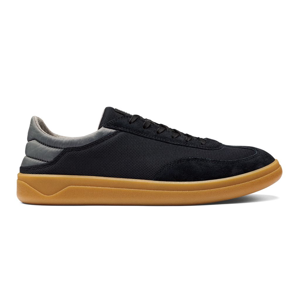 Men's Olukai Pūnini Sneakers Black | GQKDXJH-56