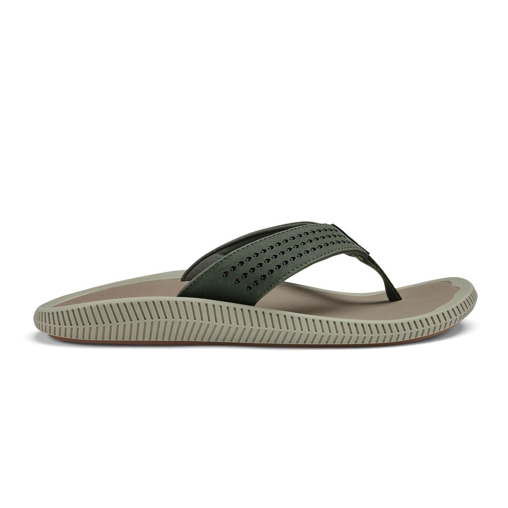 Men's Olukai Ulele Sandals Dark Brown | NTLHOBW-84