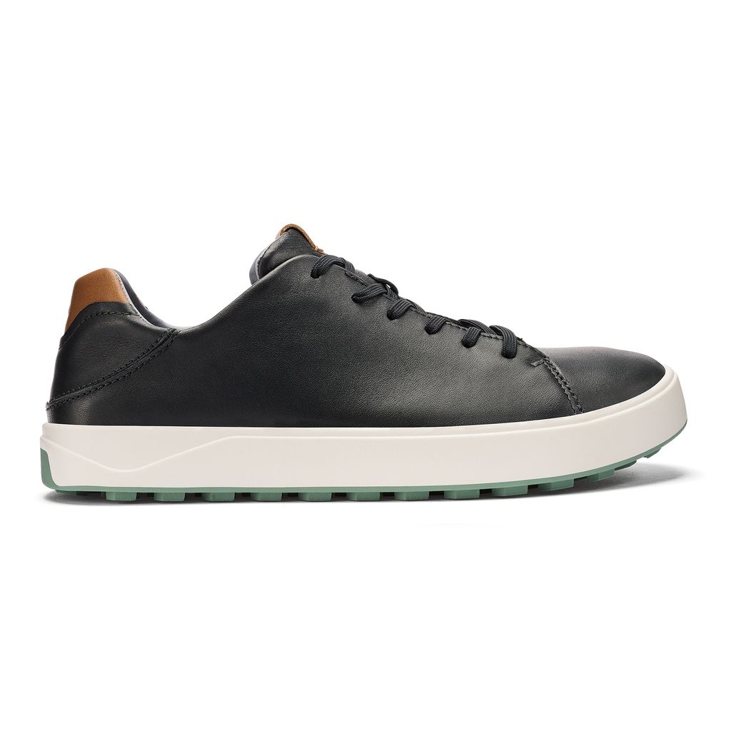 Men's Olukai Wai alae Golf Shoes Black | WOHNTGE-90