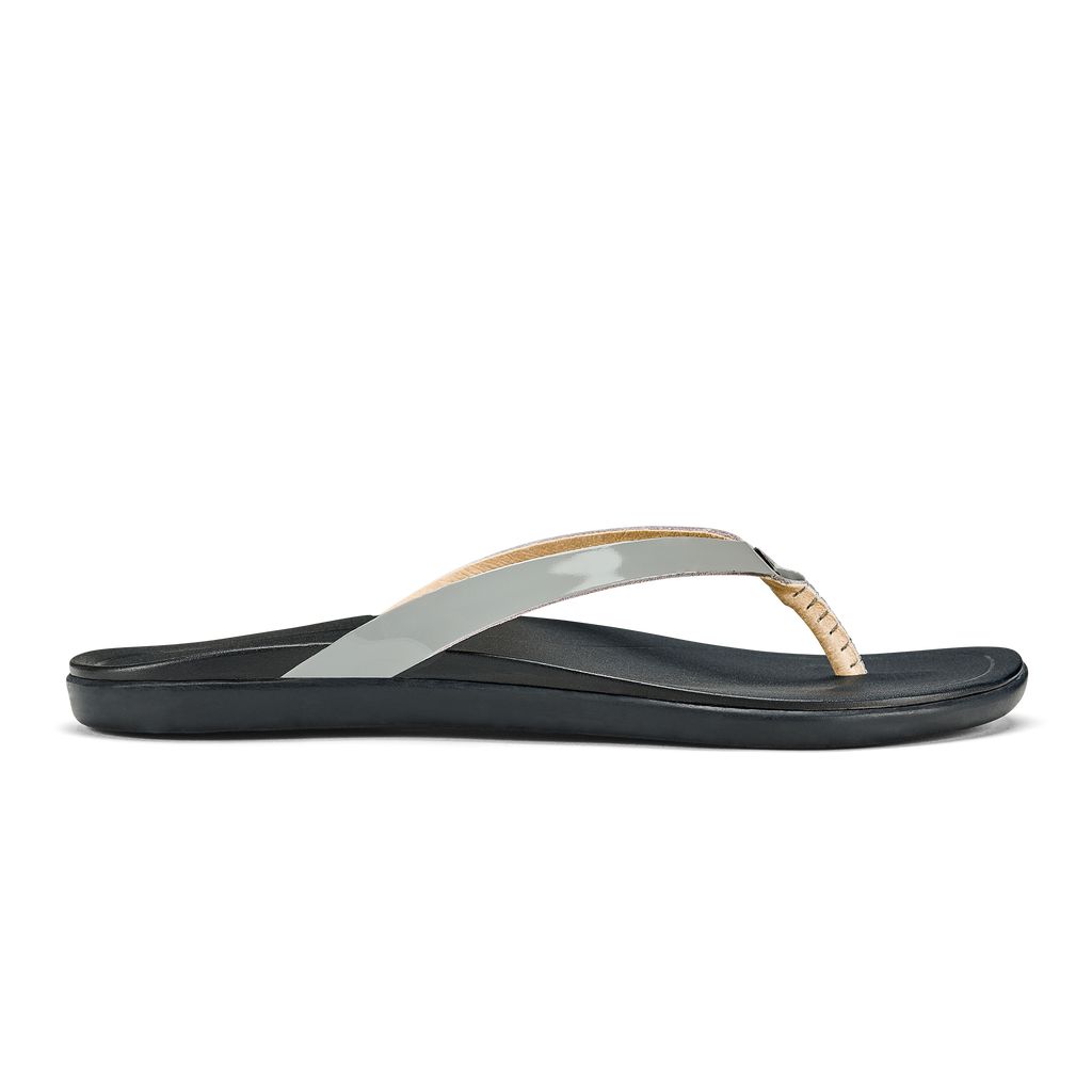 Women's Olukai Ho ōpio Leather Sandals Black | CTJGRHE-61