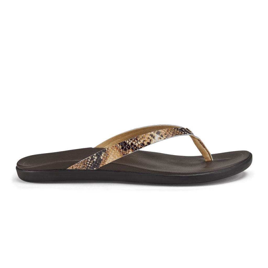 Women's Olukai Ho ōpio Leather Sandals Brown | KABEIQG-64