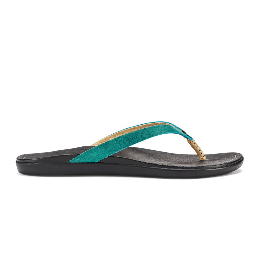 Women's Olukai Ho ōpio Leather Sandals Black | XLJADVP-18