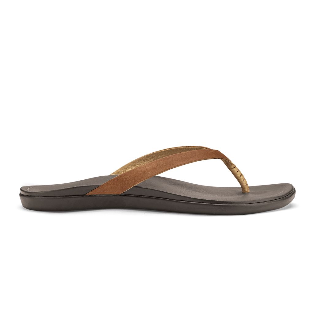 Women's Olukai Ho ōpio Leather Sandals Dark Brown | ODISNMV-53