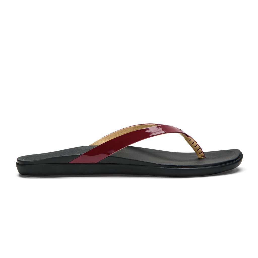 Women's Olukai Ho ōpio Leather Sandals Red | WGLZATQ-36