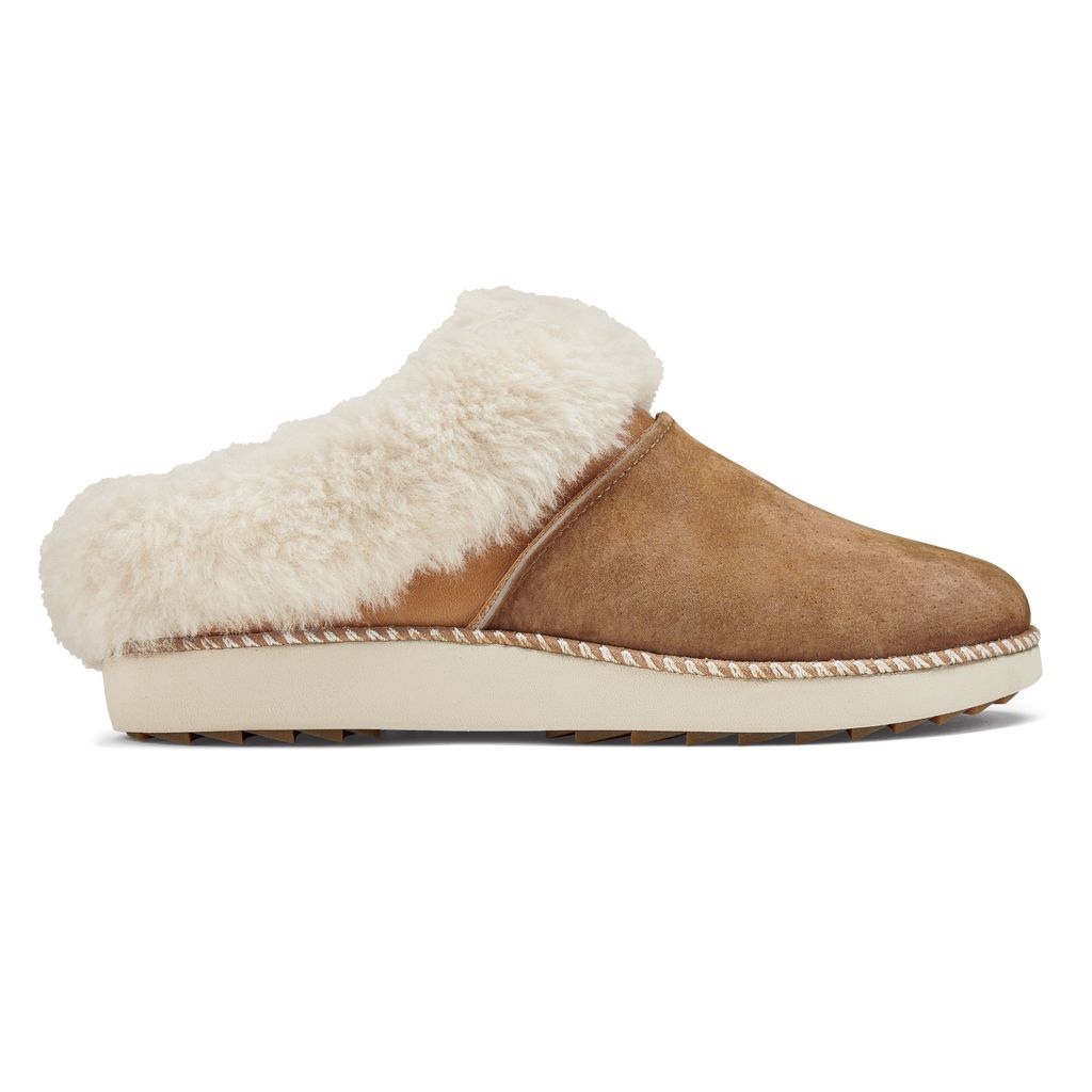 Women's Olukai Ku i Slippers Brown | ZYHCJDB-67