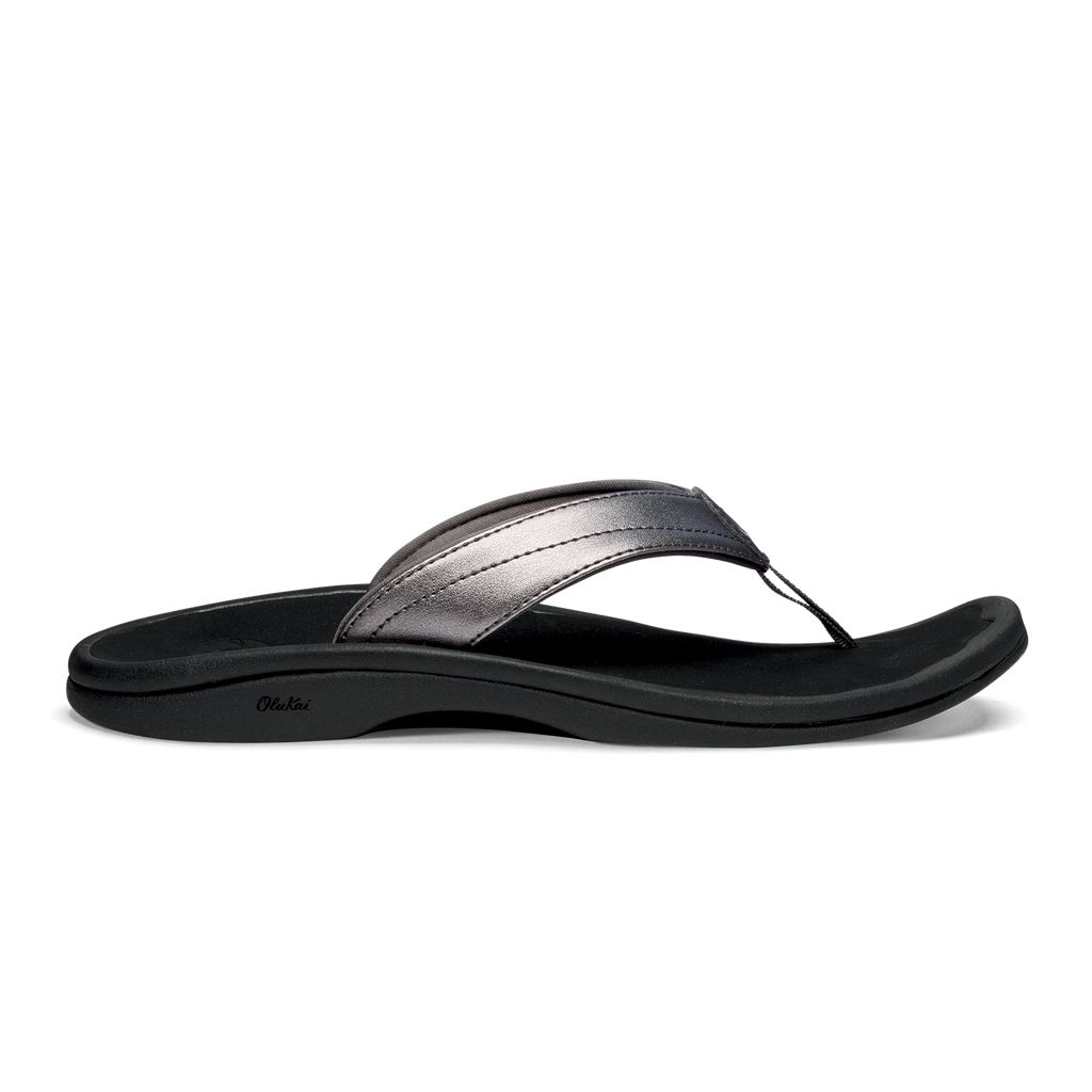 Women's Olukai Ohana Sandals Black | BDLXTZK-30